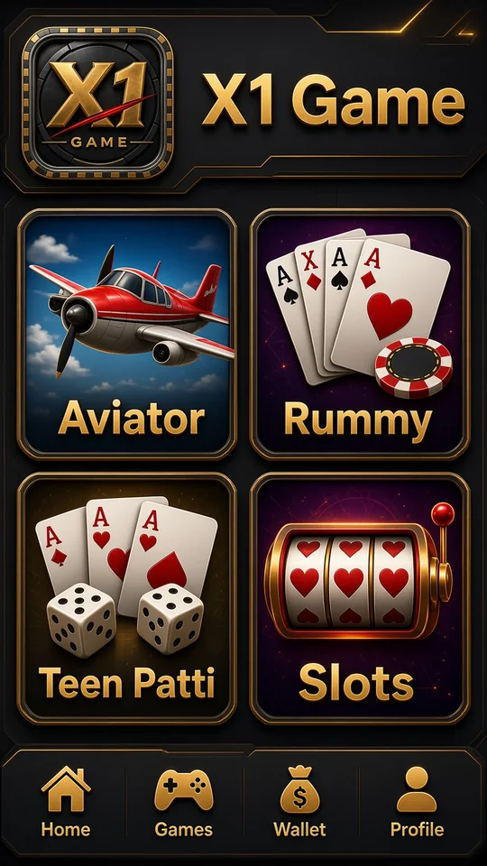 X1 Game lobby Aviator Rummy